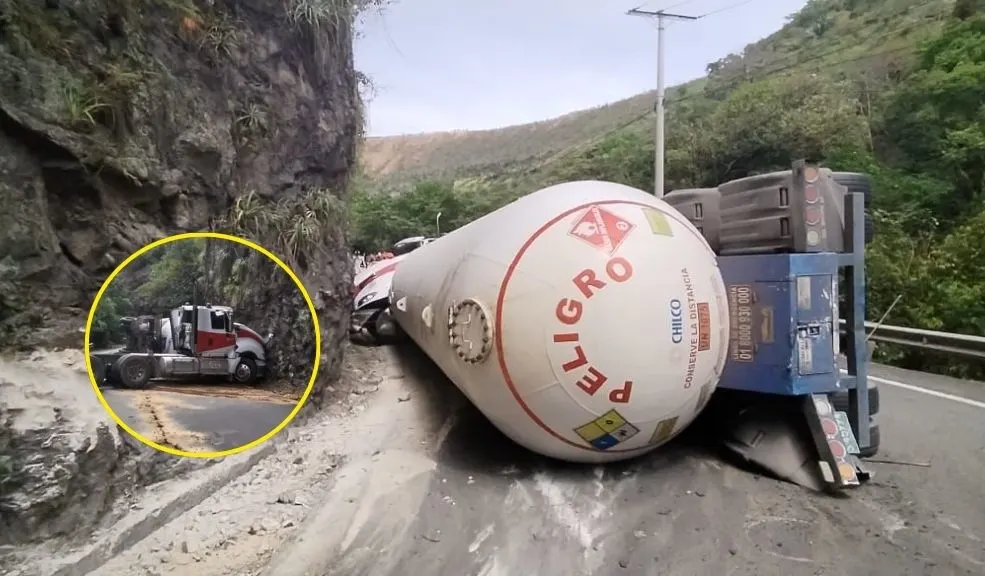 Volcamiento de camión cisterna causa paso intermitente en la vía Bogotá–Girardot Un fuerte trancón se registra sobre la vía Bogotá–Girardot, a la altura del kilómetro 37, sector Nariz del Diablo, luego del volcamiento de un vehículo tipo cisterna que transportaba gas licuado de petróleo (GLP). El incidente se presentó alrededor de las 10:00 a. m. del martes 16 de septiembre, y hasta el momento la calzada opera con paso intermitente mientras los equipos de emergencia atienden la situación.