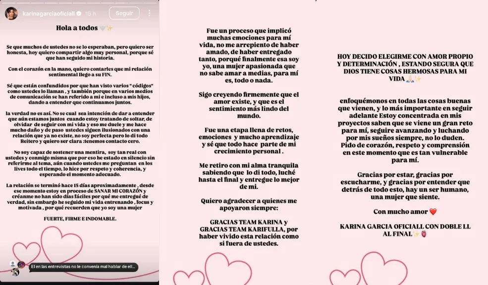 ¿Se les acabó el amor a Karina y Altafulla? Esto responde la modelo Una de las parejas más comentadas de La Casa de los Famosos Colombia ha llegado a su fin. La modelo Karina García confirmó a través de sus redes sociales que terminó su relación con el cantante Altafulla.