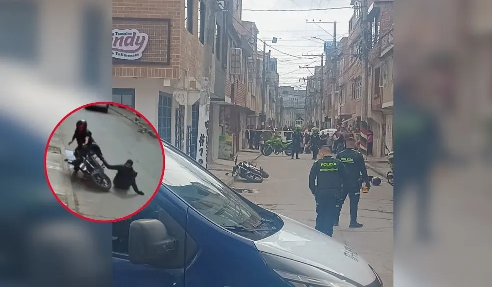 EN VIDEO: así quedó registrado el hecho violento en Bosa que dejó dos muertos y un capturado Una cámara de seguridad ubicada en el barrio Escocia II (Bosa) registró el momento exacto en que un sicario asesinó a un hombre en plena calle y, posteriormente, fue abatido por agentes de la Policía que reaccionaron de inmediato.
