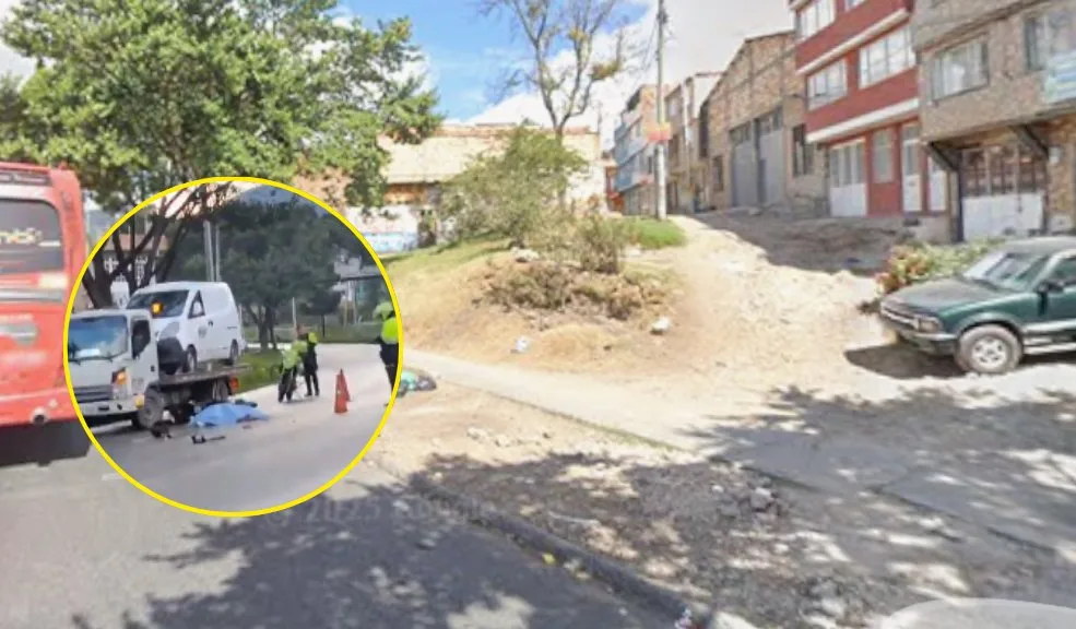 Siniestro en Usme motociclista murió impactándose contra un camión
