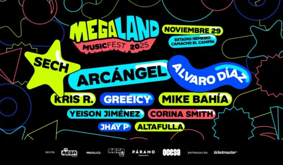 ¡Se viene el Megaland 2025! Vea quiénes van a estar Megaland, uno de los festivales más esperados por los bogotanos, llega este 29 de noviembre al estadio El Campín. La celebración de sus 20 años contará con un grupo de artistas nacionales e internacionales imperdibles.