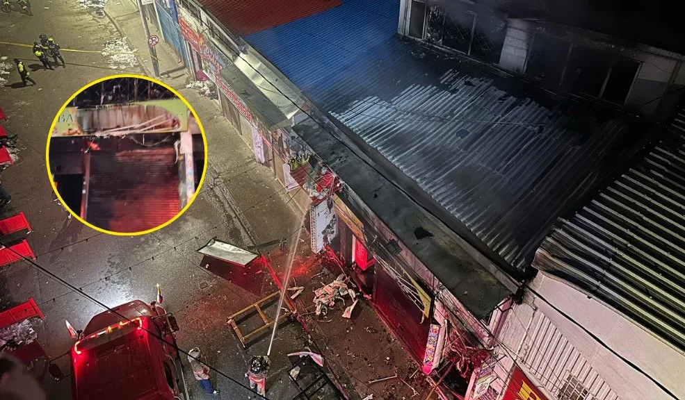 En San Victorino así fue el grave incendio que consumió una estructura
