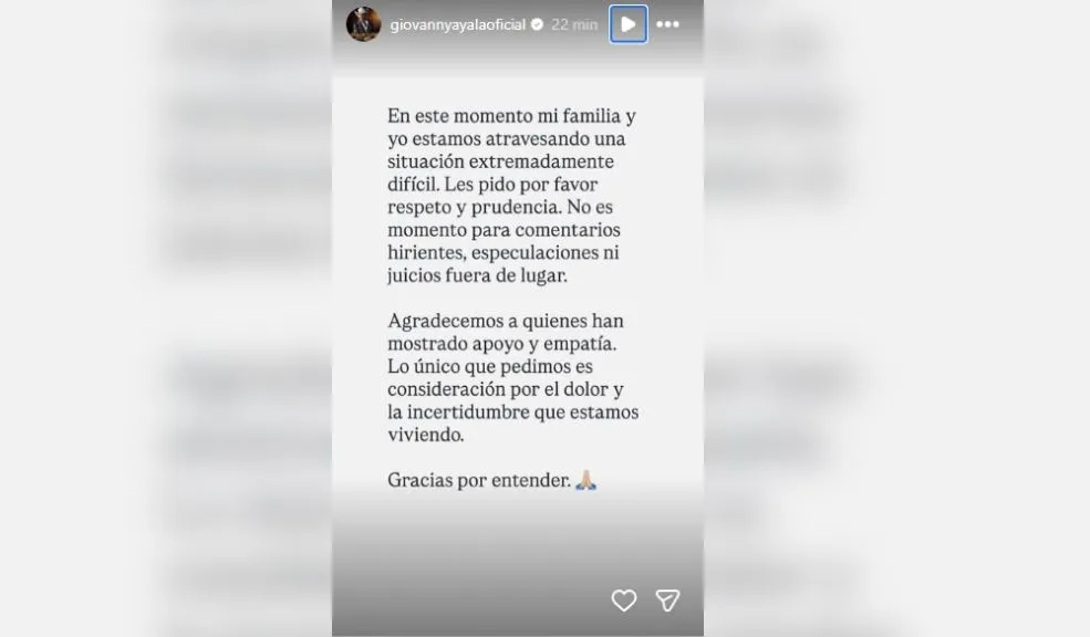Giovanny Ayala habló sobre el secuestro de su hijo 2 Giovanny Ayala habló sobre el secuestro de su hijo El reconocido cantante de música popular, Giovanny Ayala, emitió un pronunciamiento tras confirmarse el secuestro de su hijo, Miguel.