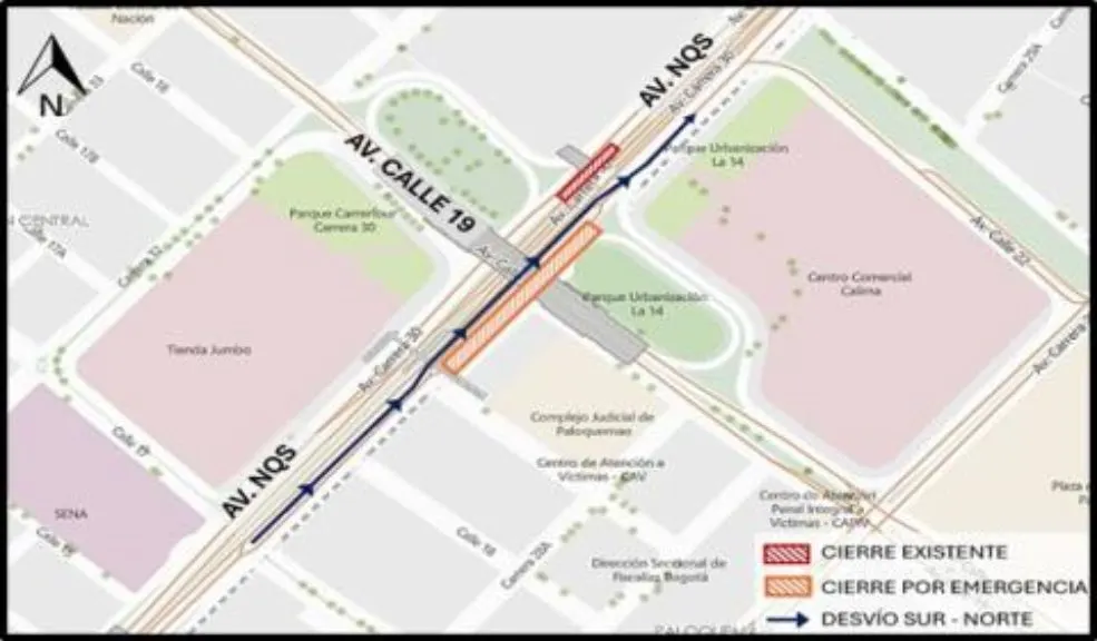 IDU aclara por qué hay cierre en la NQS con 19 Tras el reporte de las afectaciones en la movilidad sobre la NQS, el IDU aclaró que las obras se realizan por motivos de seguridad para los bogotanos que transitan a diario por este sector, ya que unas vigas del puente vehicular fueron dañadas por un camión de carga que superaba la altura permitida.