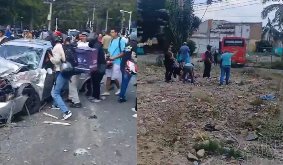Accidente: volqueta se quedó sin frenos y se llevó carros por delante 1 Accidente: volqueta se quedó sin frenos y se llevó carros por delante