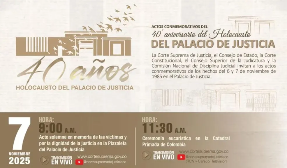 Arte y memoria se unen para conmemorar los 40 años del ataque al Palacio de Justicia Recorra, reconstruya la memoria histórica y participe en el homenaje a las víctimas del Palacio de Justicia después de 40 años de la toma.