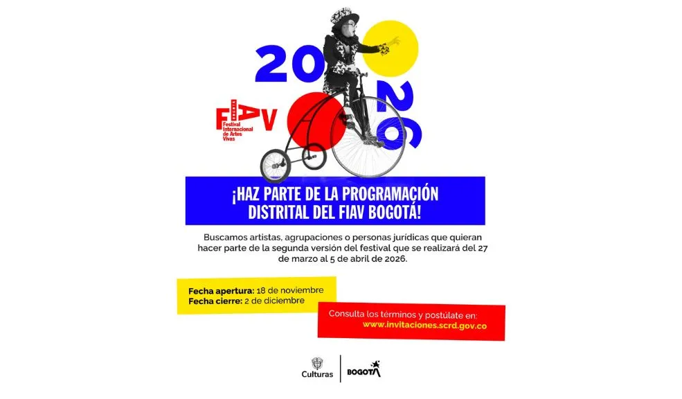 ¿Quiere mostrar su arte? No deje pasar la oportunidad de participar en el FIAV Se está agotando el tiempo para inscribirse al Festival Internacional de Artes Vivas de Bogotá (FIAV), donde los artistas, agrupaciones y organizaciones culturales podrán mostrar su talento y ganar reconocimiento.