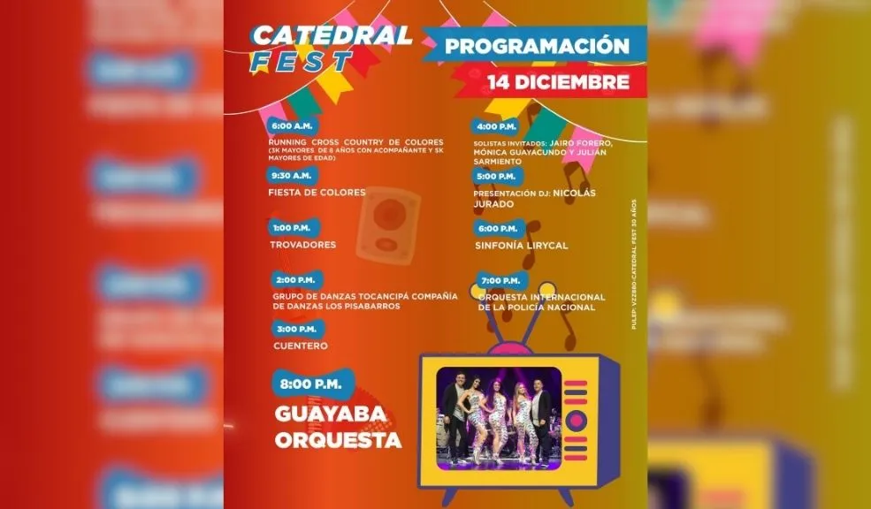 Catedral de Sal de Zipaquirá anuncia tres días de celebración y el remate con Jorge Celedón 2 Catedral de Sal de Zipaquirá anuncia tres días de celebración y el remate con Jorge Celedón La Catedral de Sal de Zipaquirá está de festejo y no únicamente por la temporada navideña. Cumple 30 años de su fundación y, por ello, se alista para celebrar tres días con una agenda llena de deporte, cultura, baile y música. El aniversario se cerrará con un concierto del cantante Jorge Celedón.