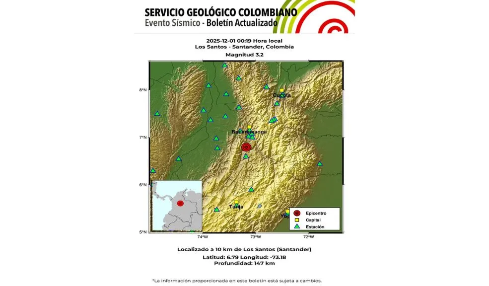 Diciembre comenzó ‘movidito’: en Colombia se han reportado por lo menos 5 sismos hoy 1 de diciembre 1 Colombia