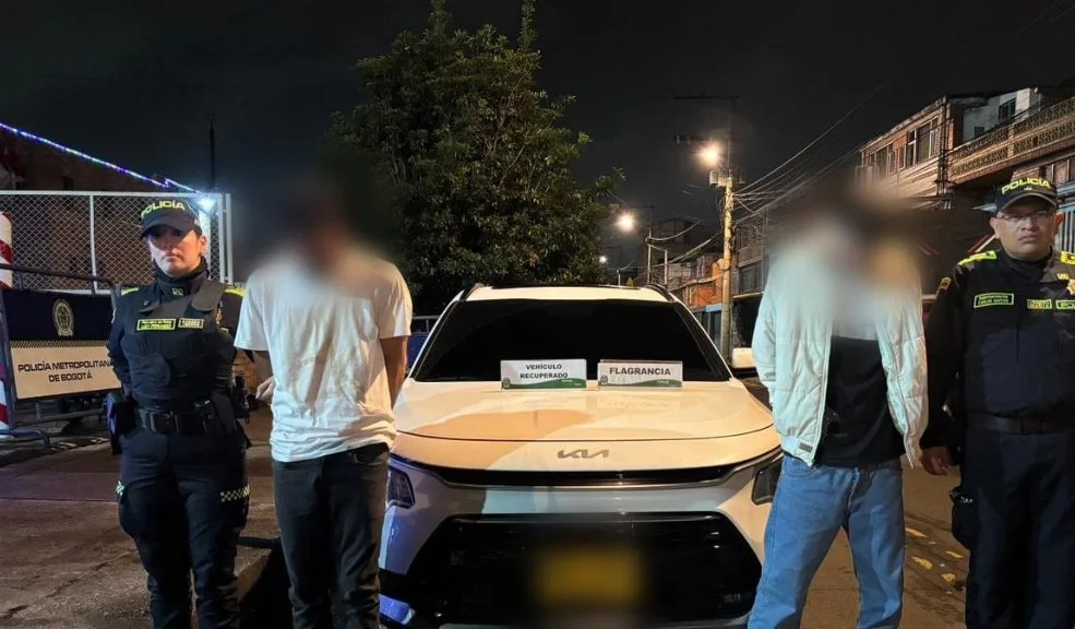 En Engativá dos capturados tras robar y huir en un vehículo de aplicación