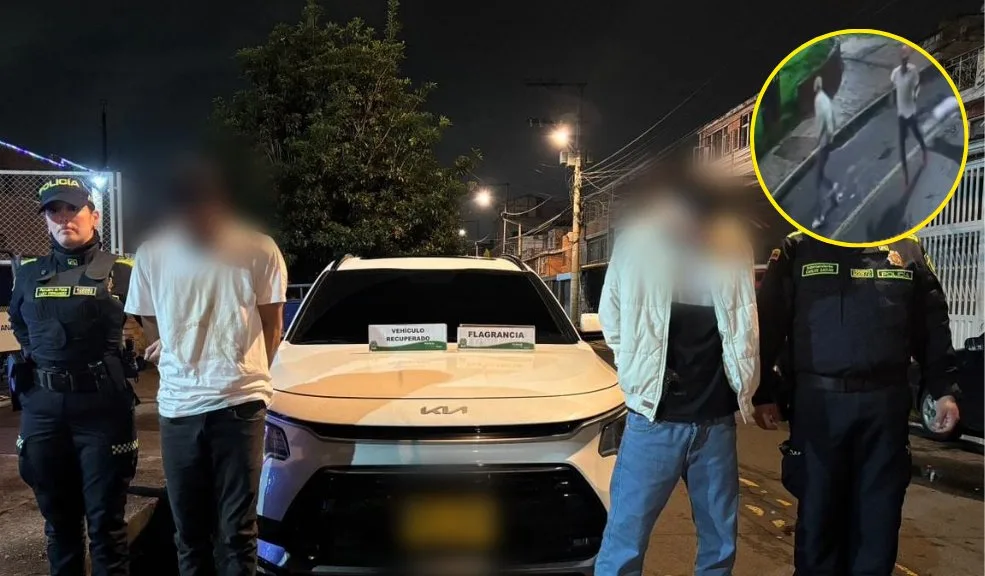 En Engativá dos capturados tras robar y huir en un vehículo de aplicación