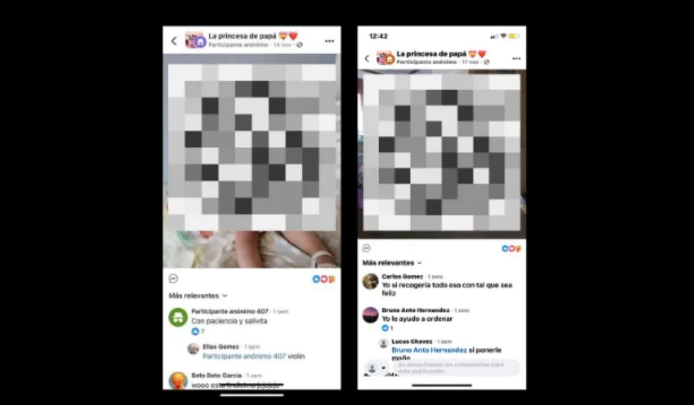 Más de 20 mil personas participaban en un grupo donde se compartía contenido de niñas 1 Más de 20 mil personas participaban en un grupo donde se compartía contenido de niñas En Facebook existe una comunidad llamada “La princesa de papá” con más de 20 mil personas que compartían y consumían contenido íntimo de niñas. Actualmente, este grupo está en pausa por decisión del administrador y ya está siendo investigado.