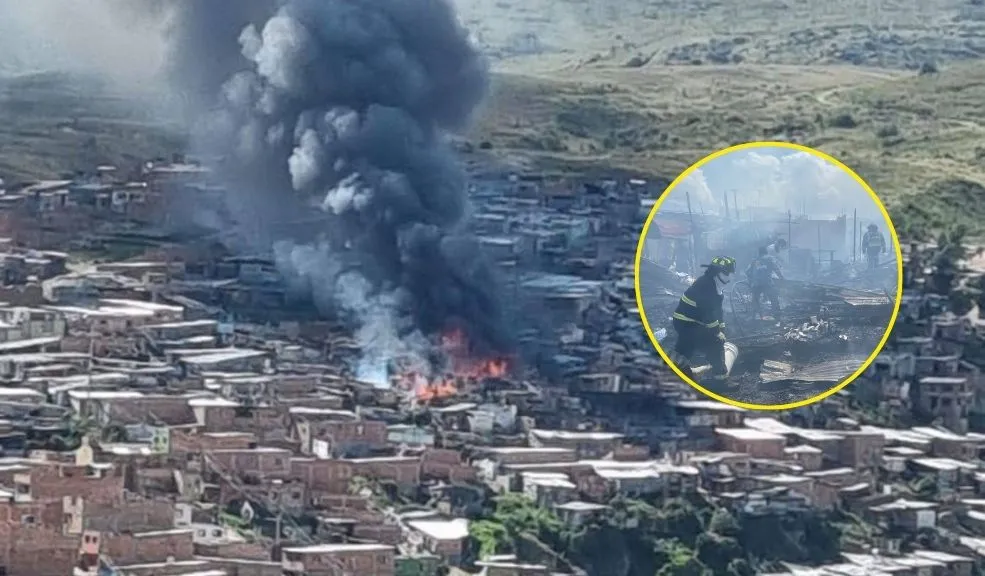 ¡Atención! Incendio en Soacha dejó, al menos, casi 50 personas afectadas Un fuerte incendio se registró en la Comuna 4 del municipio de Soacha, dejando un saldo de cerca de 50 personas afectadas, entre ellas menores de edad. A continuación, el reporte detallado.