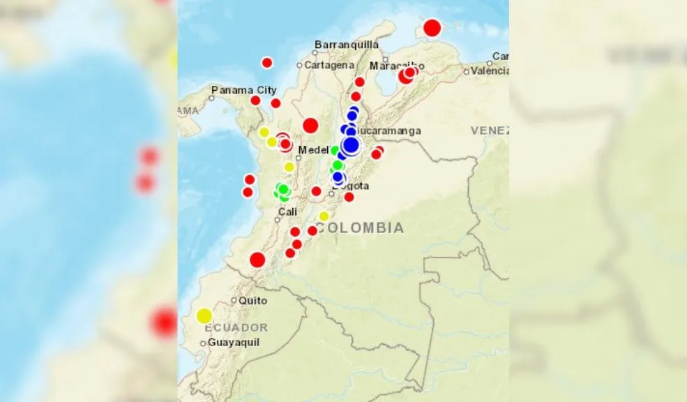 ¡Vuelve y tiembla!: se reporta un nuevo sismo sobre el medio día en Colombia 1 sismo