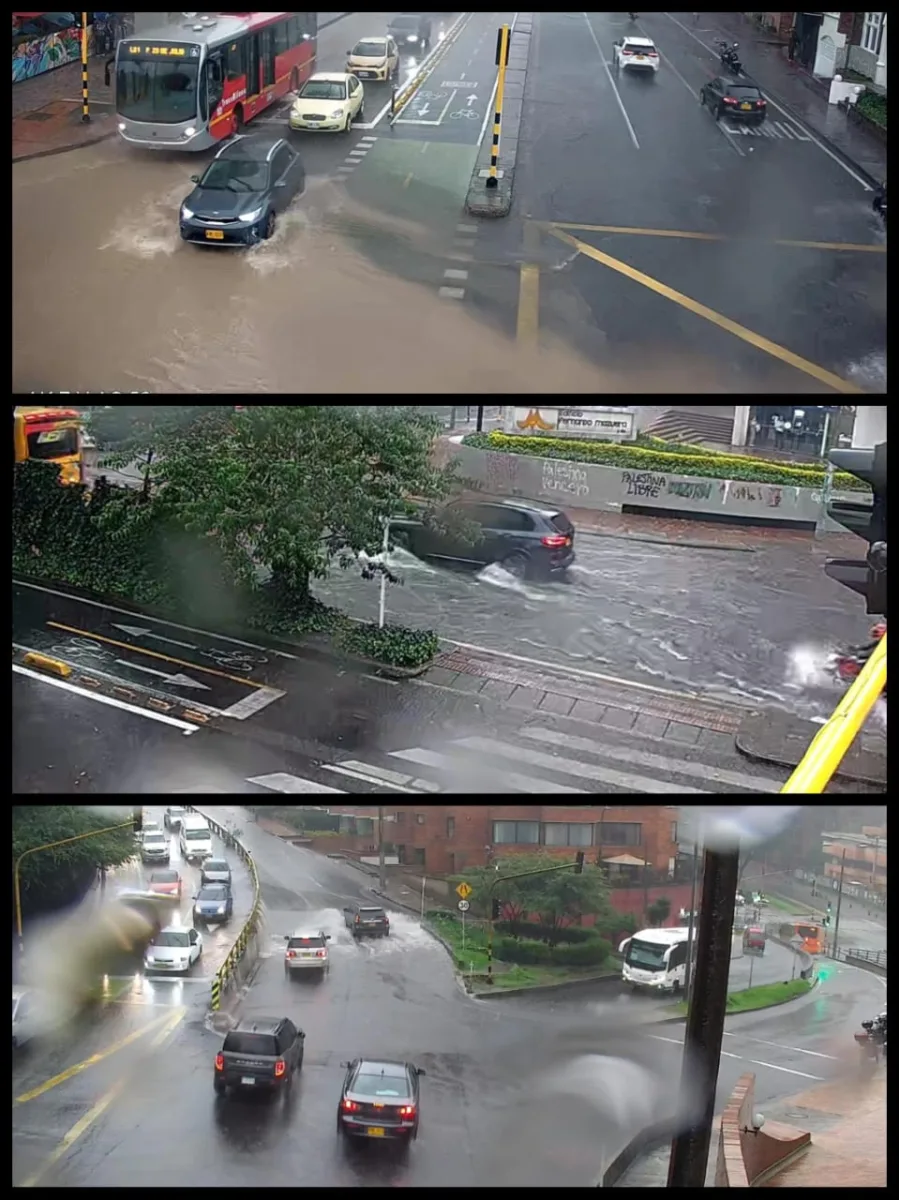 ¡Bogotá bajo el agua! Tremendos trancones por inundaciones en la Séptima y la Circunvalar 1 ¡Bogotá bajo el agua! Tremendos trancones por inundaciones en la Séptima y la Circunvalar Las fuertes lluvias en Usaquén y Chapinero tienen la movilidad afectada, con inundaciones críticas en puntos clave como la Carrera Séptima y la Circunvalar. Hay trancones.