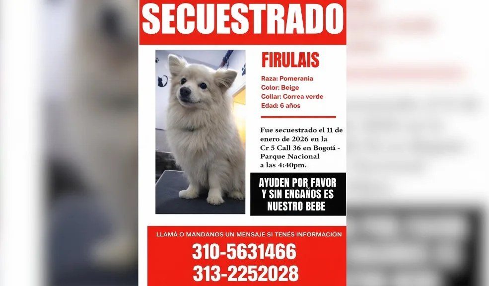 Secuestraron a Firulais en el Parque Nacional y ahora extorsionan a sus dueños En el Parque Nacional no solo habrían secuestrado a Firulais, sino que también habrían abordado a su dueño y, al parecer, lo habrían drogado.