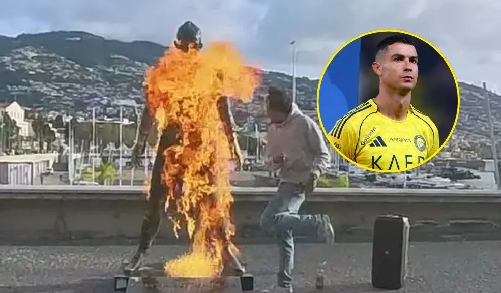 Vandalismo contra Cristiano Ronaldo: incendiaron su estatua frente al Museo CR7 6 Vandalismo contra Cristiano Ronaldo: incendiaron su estatua frente al Museo CR7 El ataque, realizado en Portugal, fue grabado por el propio autor, quien luego difundió el video en redes sociales.