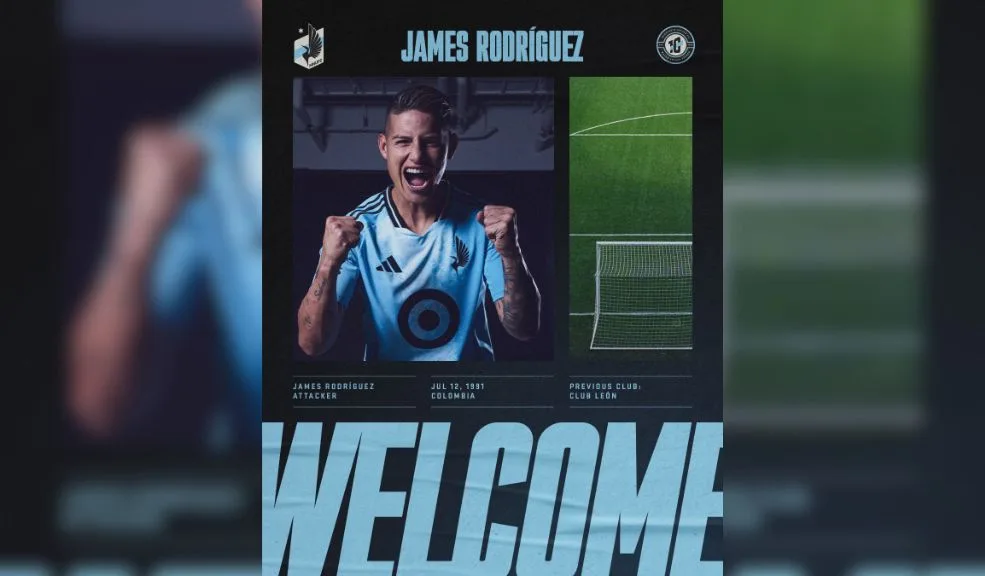 James llega a al MLS: jugará en el Minnesota United El capitán de la Selección Colombia, James Rodríguez, aterrizará en la liga de Estados Unidos (MLS). El volante fue presentado oficialmente como nuevo jugador del Minnesota United, marcando así un nuevo capítulo en su carrera profesional.