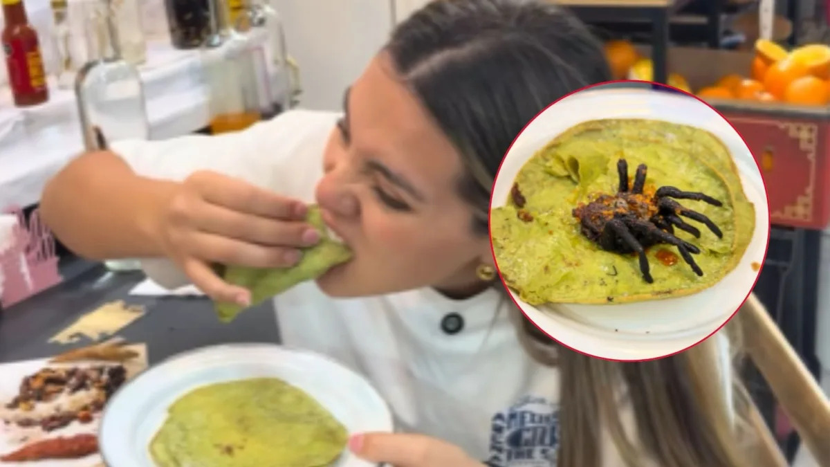 ¿Se comería un taco de tarántula? Joven lo hizo y se le incrustaron los pelos Una joven fue a un mercado y probó unos tacos de tarántula. Después del primer bocado se le incrustaron los pelos del animal en el cachete y se le durmió la zona.