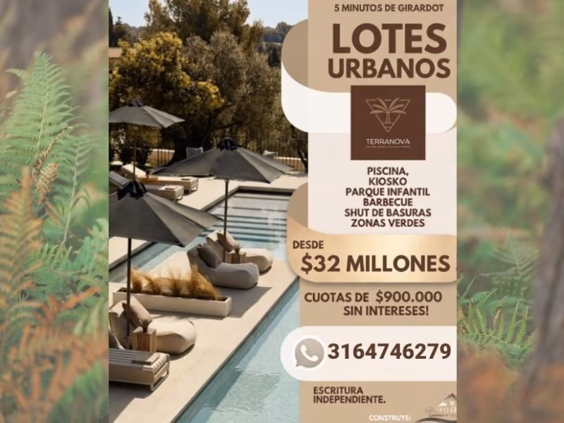 Venta de Lotes a 5 Minutos de Girardot - Desde $29 Millones